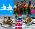Гребля легкий четвёрки, Южная Африка, Соединенное Королевство и Дания - Лондон 2012 - подиум